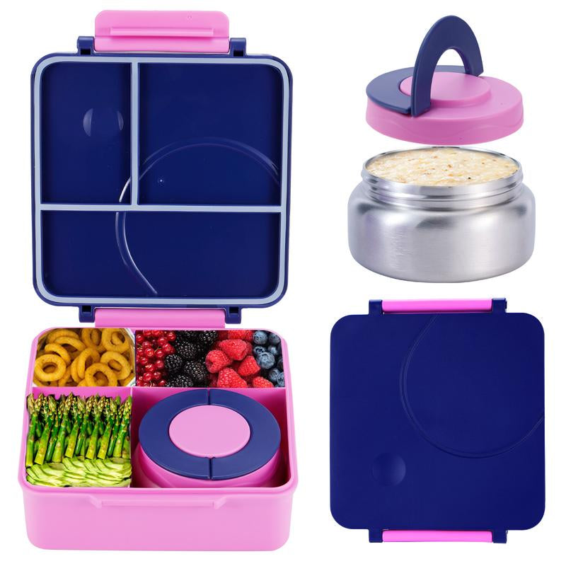 4-Compartment Bento Lunch Box with Soup Cup, 1 Set Microwave Safe Plastic Bento Container, Lunch Accessories, Portable Food Storage for Travel and Lunches