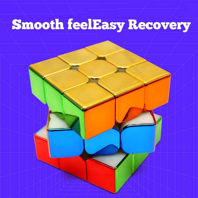 Cyclone Boys 3X3 Speed Cube Magnetic Reflective Mirror,Stickerless Magic Cube Puzzle Toys