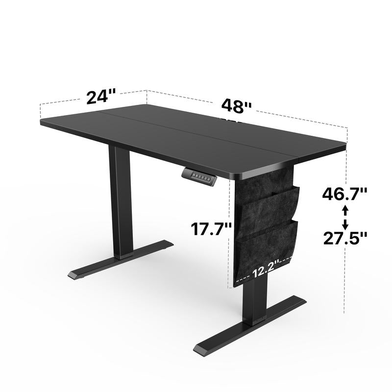 Ergear Electric Adjustable Standing Desk 48X24/55X28"Ergonomic Design W/Memory Preset Modern Metal Laptop Game Player Space-Saving Mobile Stand Computer Splice Board Work Table Workstation