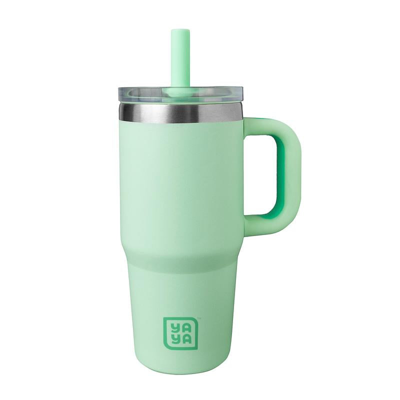 YAYA My First Travel Tumbler for Toddlers, Portable Stainless Steel Tumbler with Silicone Straw & Leak-Proof Lid, Insulated Bottle for 12+ Hrs of Cold Drinks Flask Containers