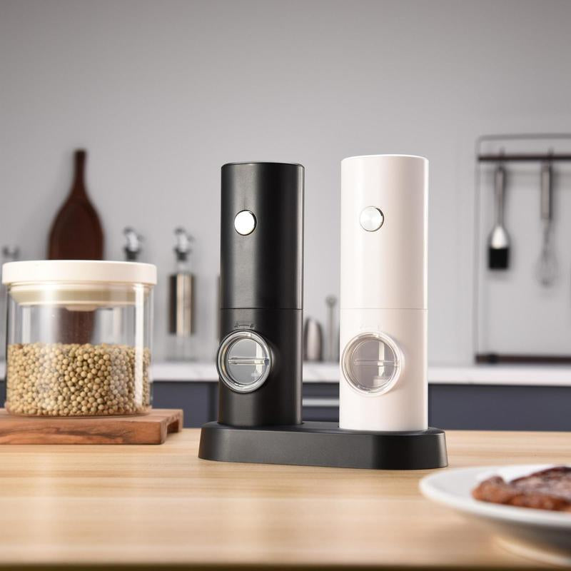 Electric Salt & Pepper Grinder Set, 1/2 Counts Battery Powered Household Seasoning Grinder, Portable Handheld Grinder for Kitchen(Without Battery), Gift