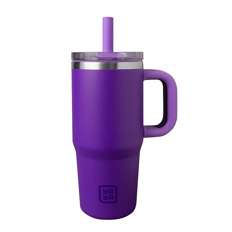 YAYA My First Travel Tumbler for Toddlers, Portable Stainless Steel Tumbler with Silicone Straw & Leak-Proof Lid, Insulated Bottle for 12+ Hrs of Cold Drinks Flask Containers