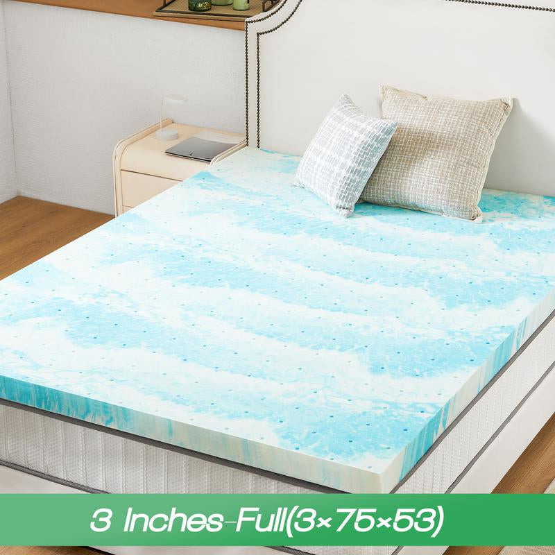 【Back to School】Sweet Furniture S - Mattress Topper Full Gel Memory Foam Mattress Topper