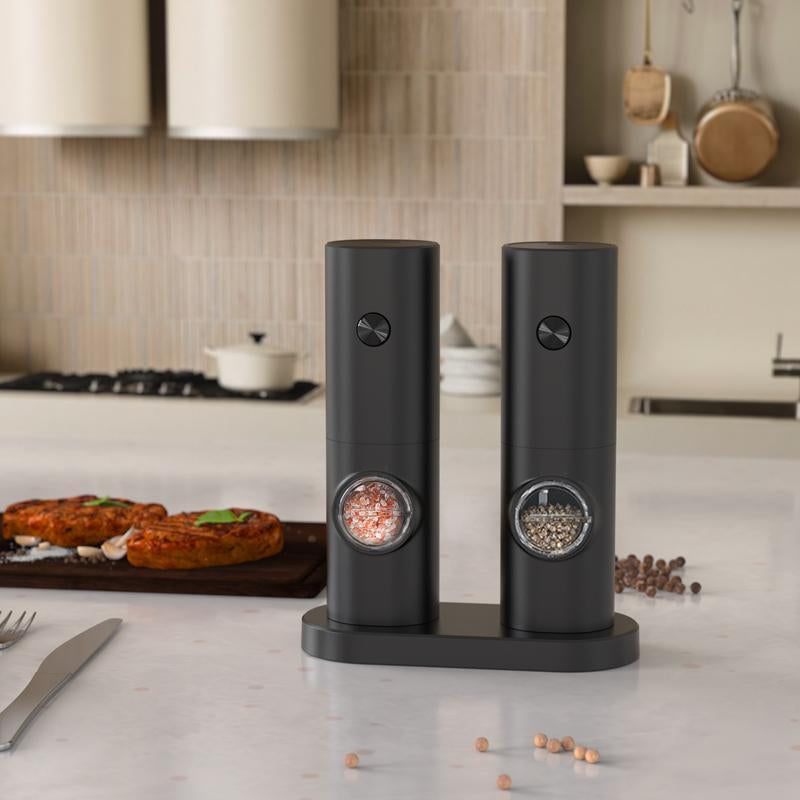 Electric Salt & Pepper Grinder Set, 1/2 Counts Battery Powered Household Seasoning Grinder, Portable Handheld Grinder for Kitchen(Without Battery), Gift