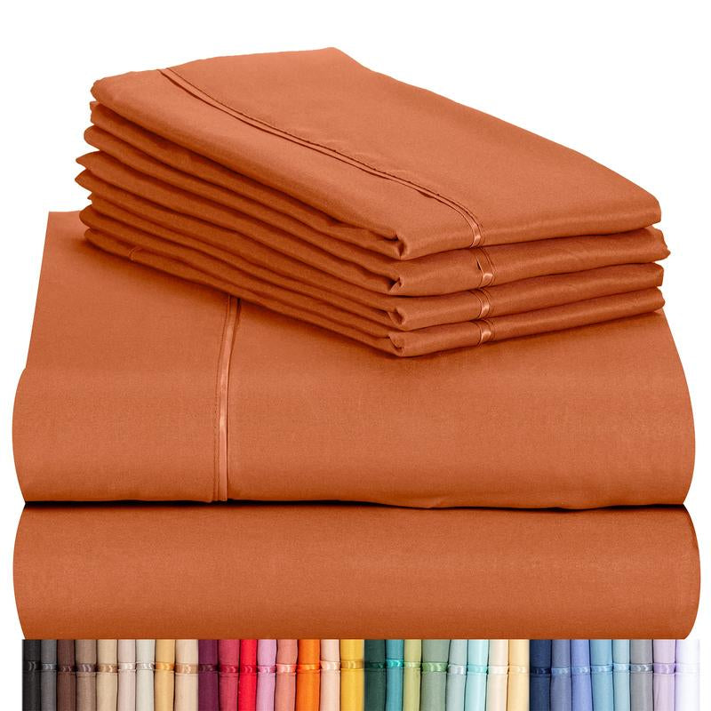 Luxclub 4 PC Sheet Set 18" Deep Pockets Eco Friendly Wrinkle Free Silky Soft Microfiber Hotel Bedding Comfortable Breathable