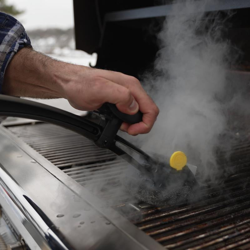 BBQ Daddy Flextexture Grill Brush - Bristleless, Steel Scraper, Heat-Resistant Mesh, Handy Bottle Opener Barbecue Utensils Stainless