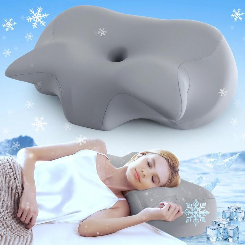 Ergonomic Orthopedic Memory Foam Soft Neck Pillow, 1 Count Comfortable Neck Support Pillow, Neck Rest Cushion for Sleeping, Sleep Pillow, Supportive Memory Foam, Durable Memory Foam