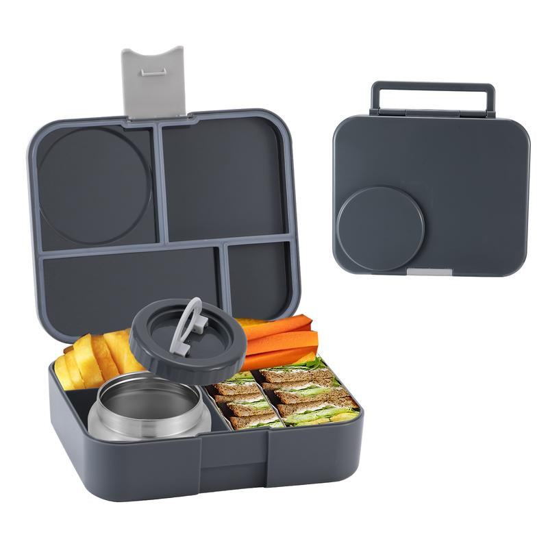 4-Compartment Bento Lunch Box with Soup Cup, 1 Set Microwave Safe Plastic Bento Container, Lunch Accessories, Portable Food Storage for Travel and Lunches