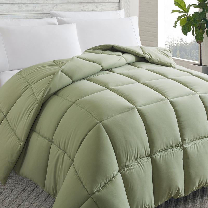 Cosybay down Alternative Comforter with 4 Corner Tabs All-Season Lightweight Reversible Duvet Insert Soft Fluffy Breathable Quilt Warm for Bedroom School High Quality Hotel Bedding Machine Washable Black Queen Size - Fathersdaygift
