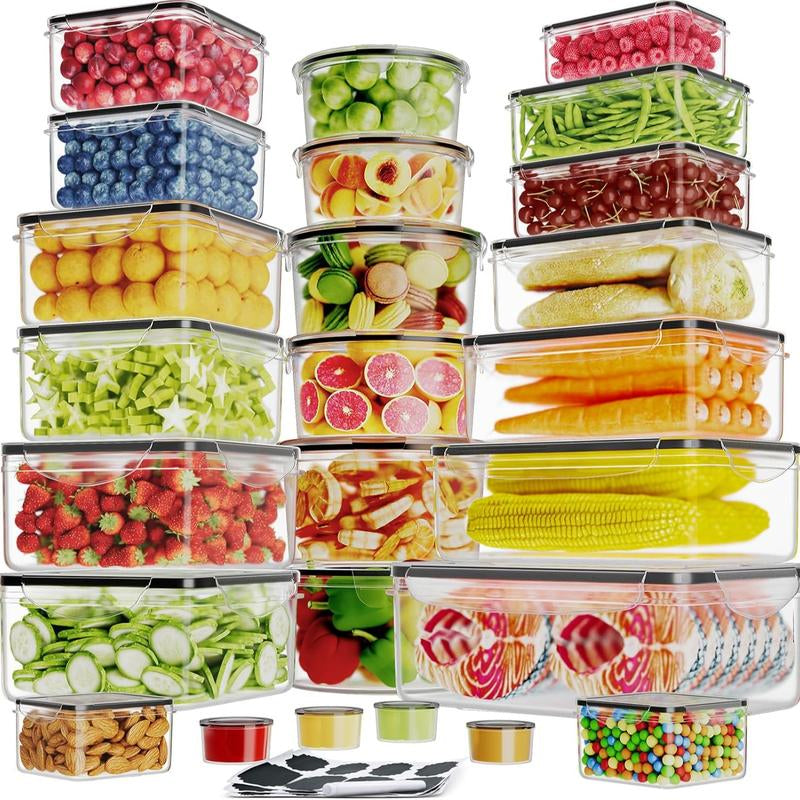 AISOON 40 PCS 85Oz Airtight Food Storage Set (20 Containers & Lids), Bpa-Free,Leakproof, Microwave-Safe,For Kitchen Organization, Fruit Organizer