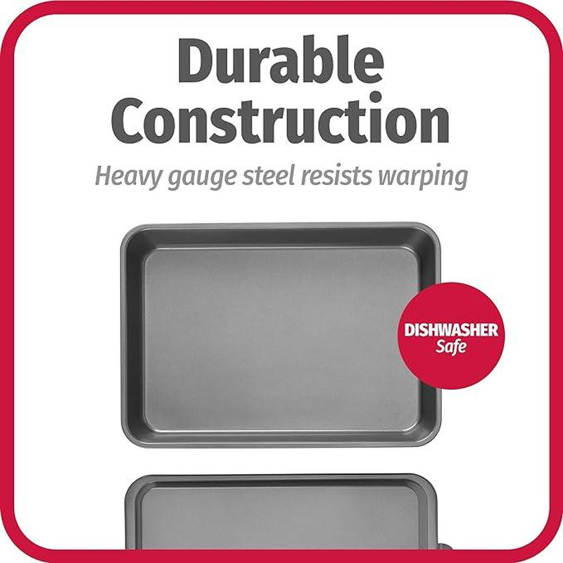Goodcook Everyday 9" X 13" Nonstick Steel Oblong Cake Baking Pan with Metal Lid, Gray