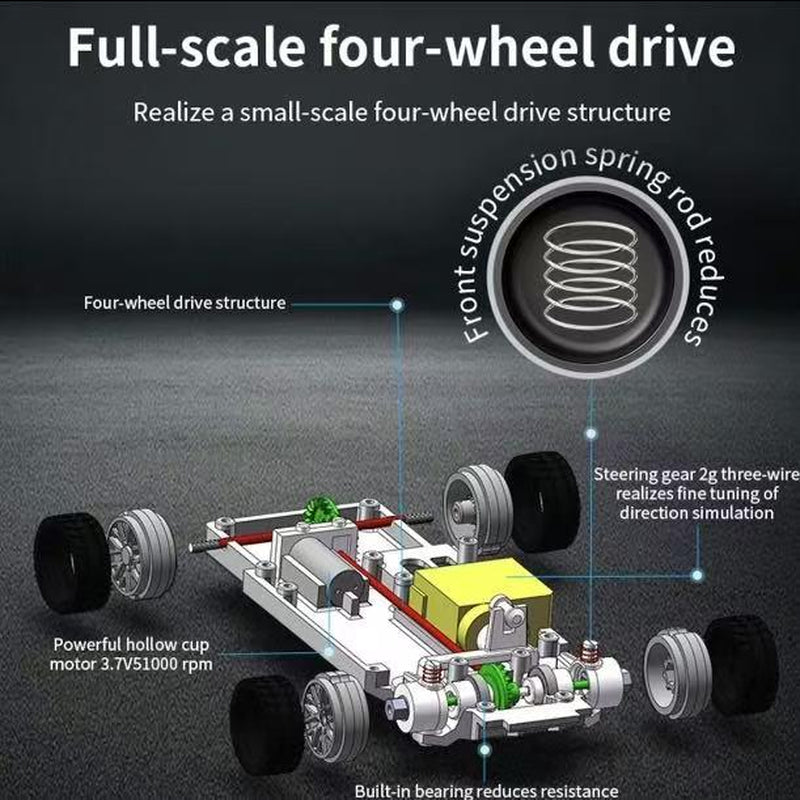RC Drift Car 1:24 Scale 4WD Remote Control Racing Car with 2.4Ghz & 12.4Mph Speed for Ages 8+