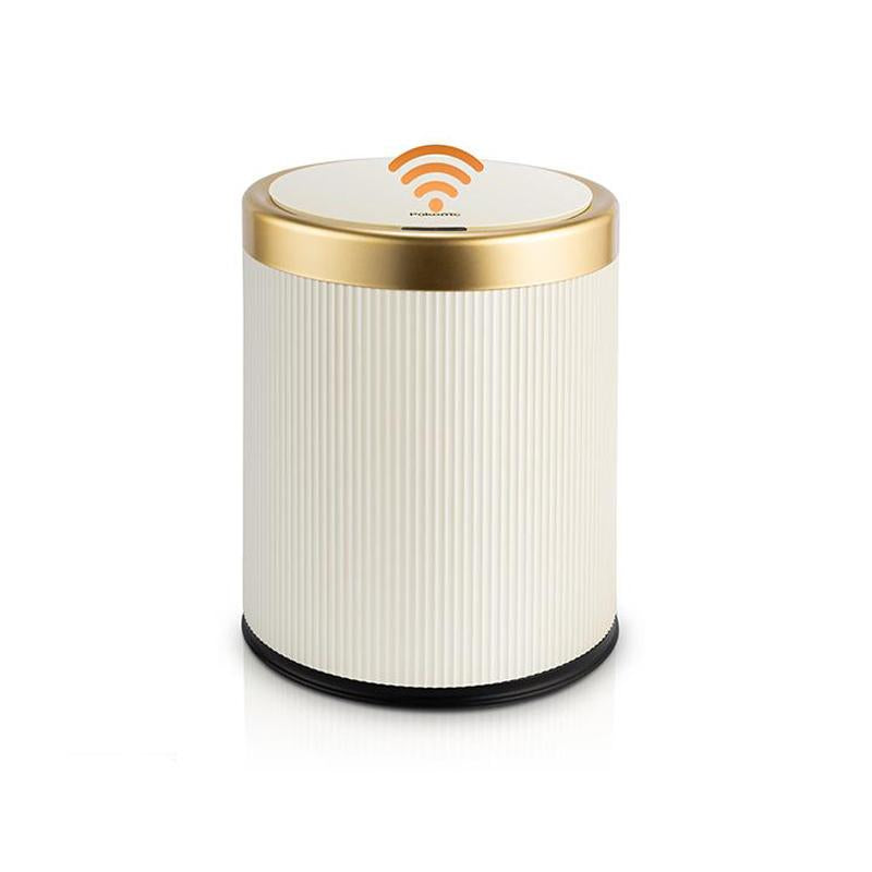 Pukomc Smart Induction Waterproof Trash Can for Bathroom, Bedroom, Office Nordic Style, Household Items Saving Space Motion Sensor Multifunctional Home Goods Environmentally Friendly Automatic