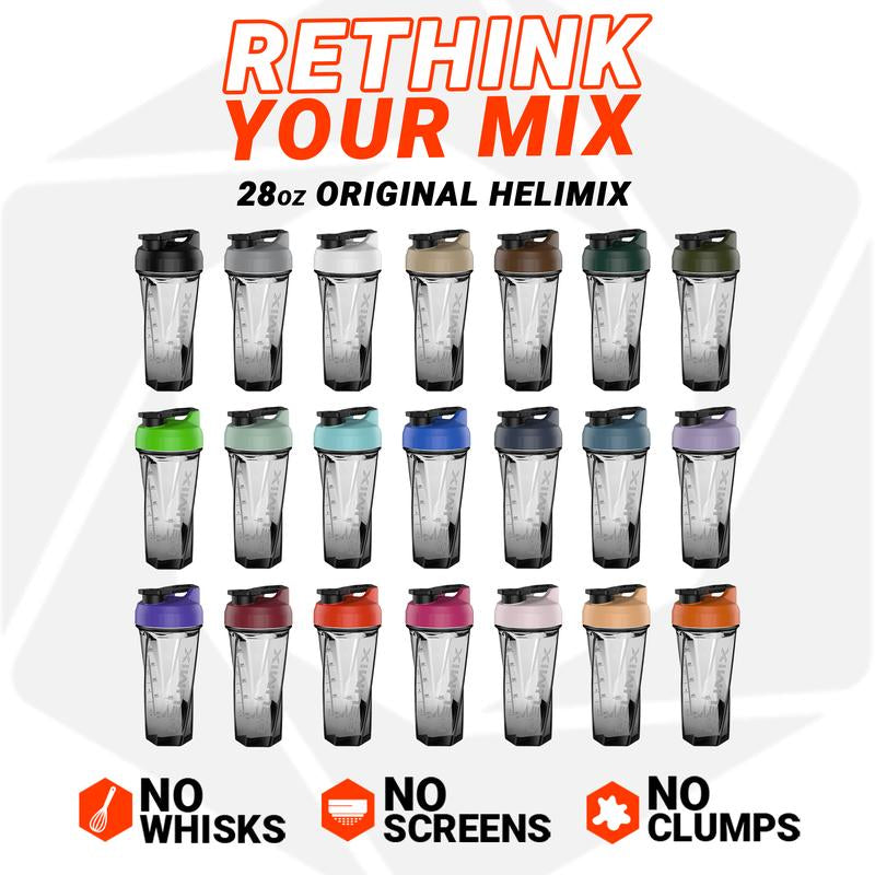 HELIMIX Blender Shaker Bottle Made in USA No Whisk Ball Needed