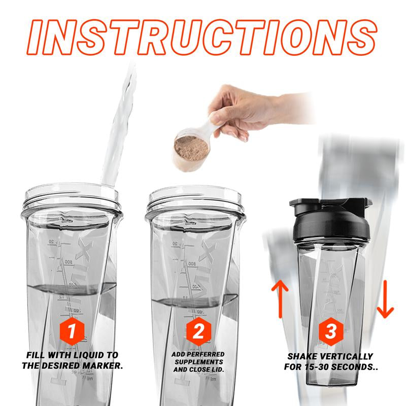 HELIMIX Blender Shaker Bottle Made in USA No Whisk Ball Needed