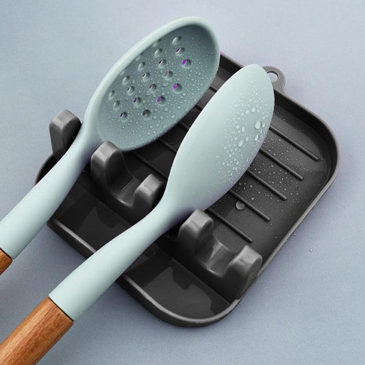 Pot Lid and Spoon Holder, 1 Count Non-Slip Kitchen Pot Lid and Spoon Rest, Spatula Countertop Storage Rack, Kitchen Gadgets, Kitchen Accessories, Kitchen Utensils Storage Organizer, Summer Gift