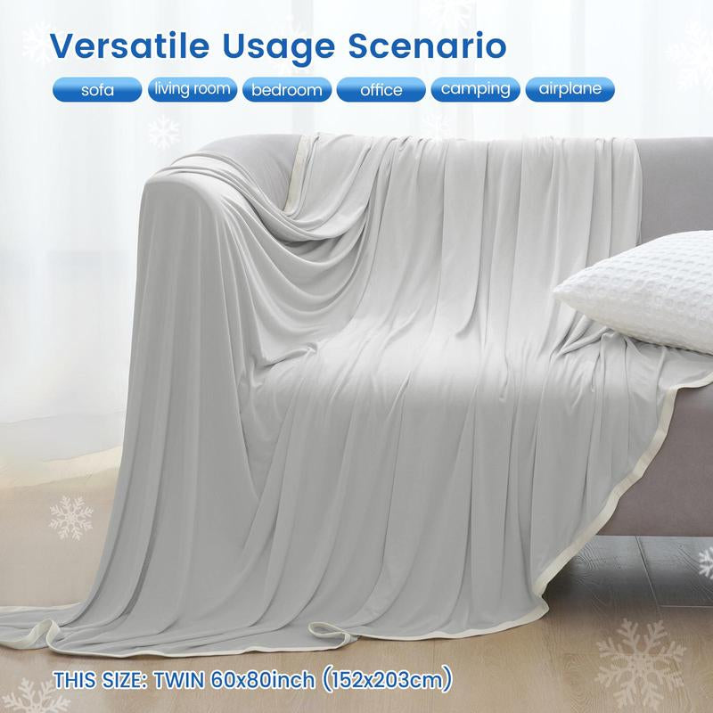 Summer Cooling Blanket, 1 Count Cold Air Conditioning Nylon Blanket, Lightweight Breathable Soft Cooling Smooth Blankets for Sleeping, Cozy Room Accessories, Mother'S Day Gifts, Machine Washable Blanket, Soft Fleece Blanket, Cozy Throw Blanket