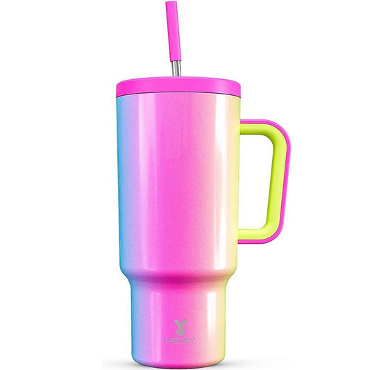【Shipped from Usa】Meoky Reusable Food Grade Stainless Steel Cup for School, Outdoor, Office, Portable Leak-Proof Car Thermos Cup, Keeps Cold for 24 Hours, Valentine'S Day Gift (1182Ml)