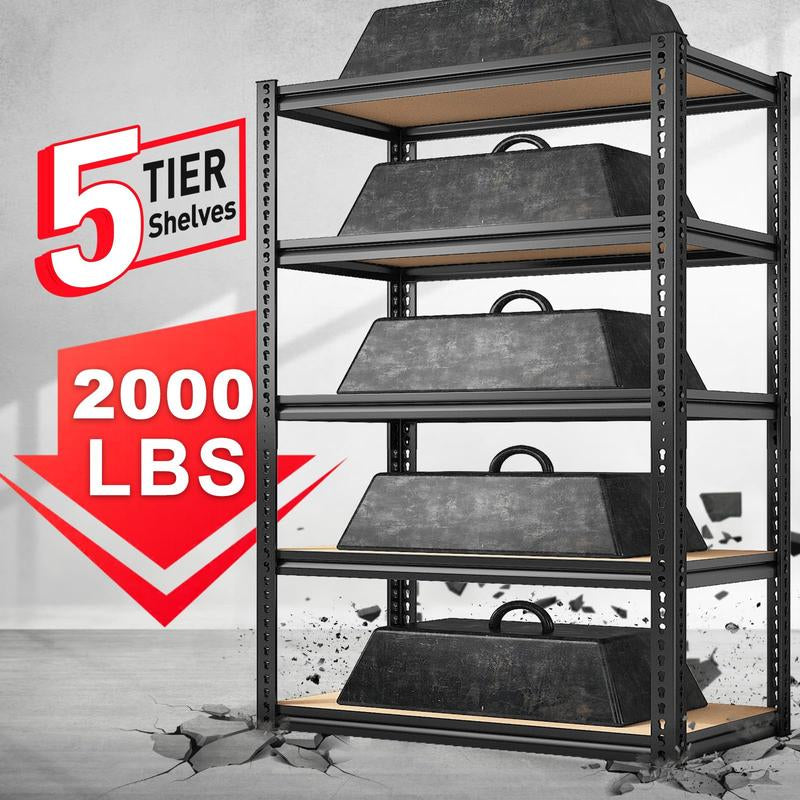 Raybee Furniture Garage Shelving Storage Shelves 5 Tier Metal Storage Shelving Unit Adjustable Garage Shelf Storage for Craft Warehouse Pantry Basement Kitchen Cabinet Organizers Organiser Racks