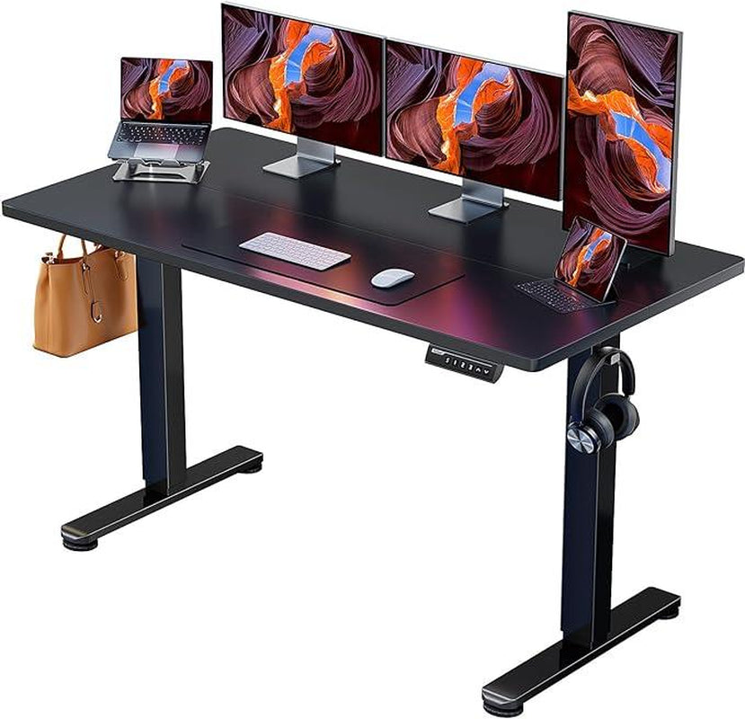 Ergear Electric Adjustable Standing Desk 48X24/55X28"Ergonomic Design W/Memory Preset Modern Metal Laptop Game Player Space-Saving Mobile Stand Computer Splice Board Work Table Workstation