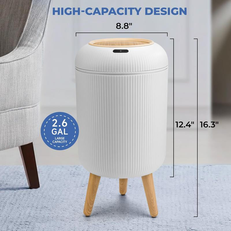 Pukomc Smart Induction Waterproof Trash Can for Bathroom, Bedroom, Office Nordic Style, Household Items Saving Space Motion Sensor Multifunctional Home Goods Environmentally Friendly Automatic