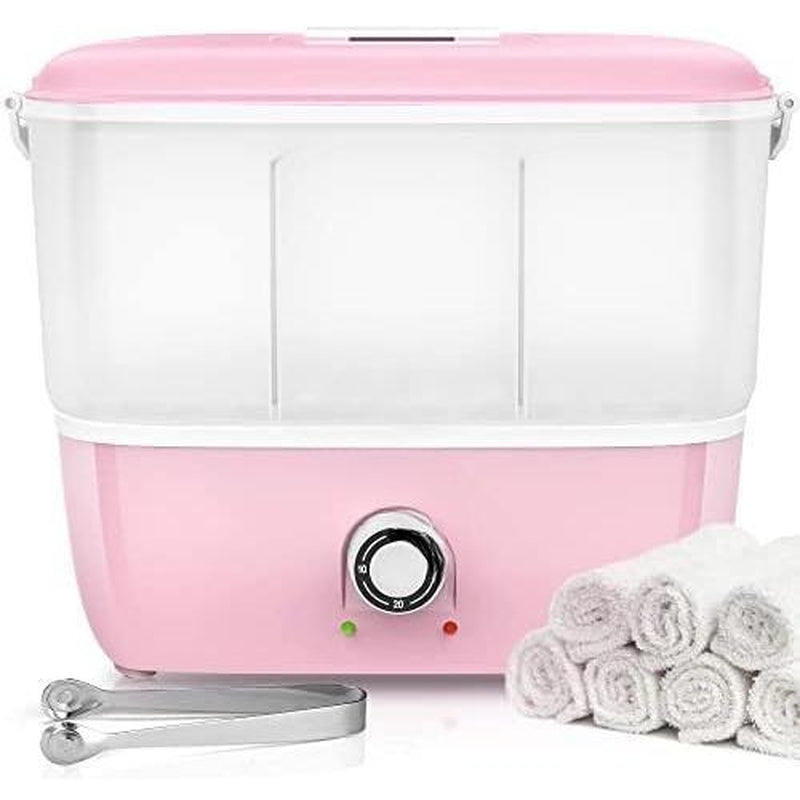 Hot Towel Steamer for Facials, Hot Towel Warmer Quickly Heats up in 5 Minutes, Portable Towel Machine Fits 16 Mini Towels, Salon Equipment Towel Warmer for Facials, , Massage, Pink Shower Home Goods