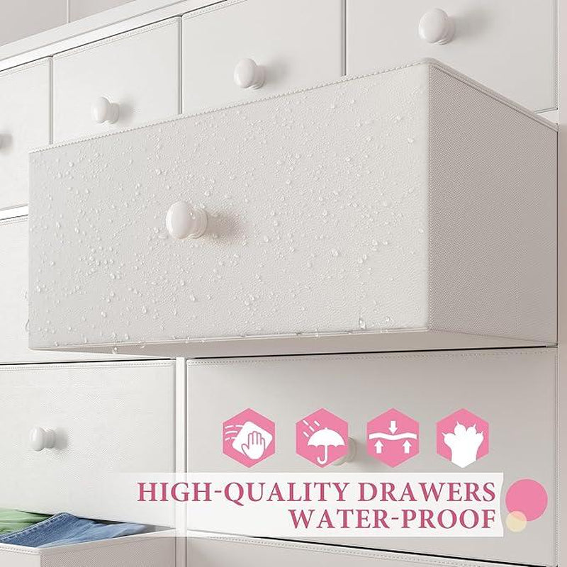 【Tiktokshopbacktoschool】Raybeefurniture 12 Drawer Dresser for Bedroom with Fabric Drawers, Large Storage Chest with Metal Frame & Wood Top, Modern Closet Organizer Dresser for Women, Living Room, Entryway, Clothes, Linens, Accessories