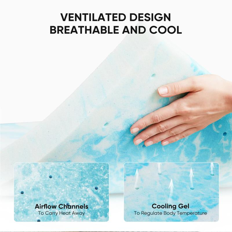 【Back to School】Sweet Furniture S - Mattress Topper Full Gel Memory Foam Mattress Topper
