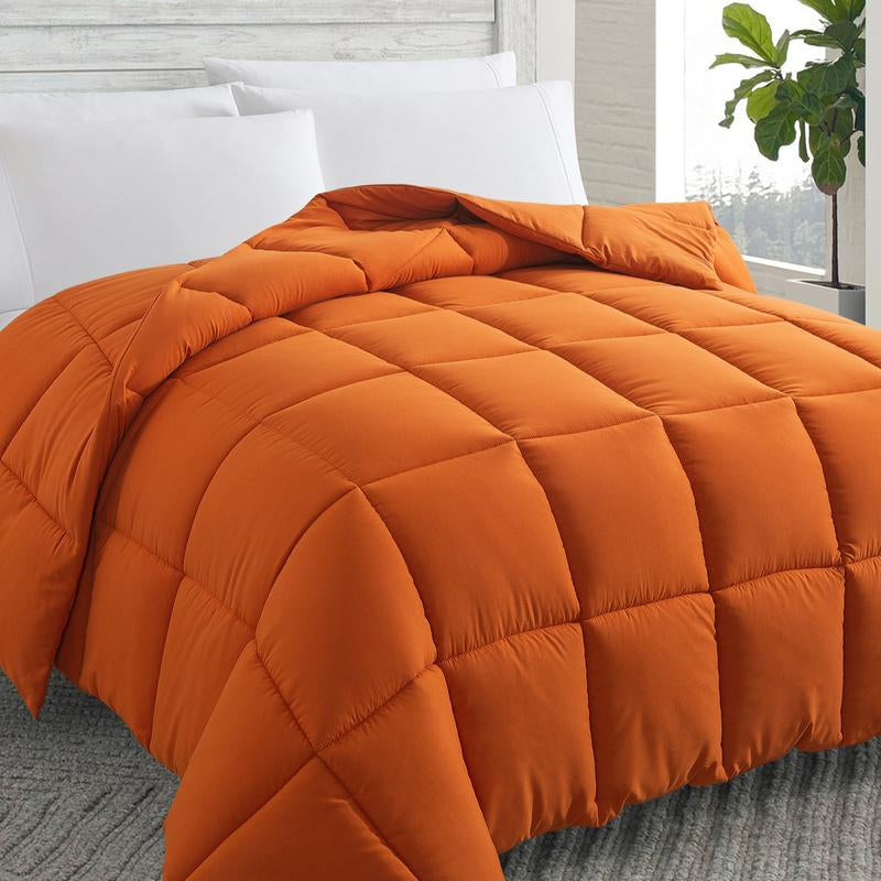 Cosybay down Alternative Comforter with 4 Corner Tabs All-Season Lightweight Reversible Duvet Insert Soft Fluffy Breathable Quilt Warm for Bedroom School High Quality Hotel Bedding Machine Washable Black Queen Size - Fathersdaygift
