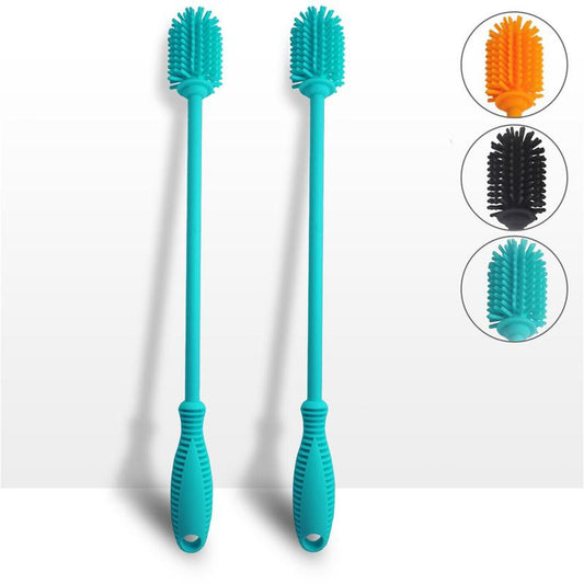 2 Pack Silicone Bottle Brush Cleaner Lab Cleaning Brush for Bottle - Blue Set Kitchen
