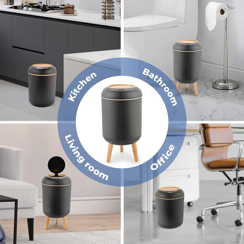 Pukomc Smart Induction Waterproof Trash Can for Bathroom, Bedroom, Office Nordic Style, Household Items Saving Space Motion Sensor Multifunctional Home Goods Environmentally Friendly Automatic
