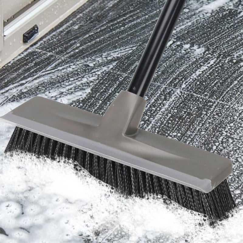 2 in 1 Floor Brush Scrubber with Long Handle Grout Brush 2023 New Upgrade Scrape Stiff Bristle Cleaning Scrub Brush with Squeegee 120°Rotating Tile Brush for Cleaning Bathroom Glass Patio Kitchen Floor Cleaner Floor Spatula Deck Brush Floor Brush