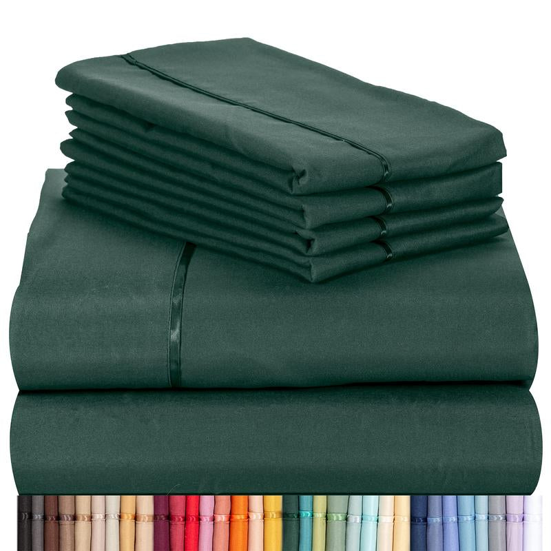 Luxclub 4 PC Sheet Set 18" Deep Pockets Eco Friendly Wrinkle Free Silky Soft Microfiber Hotel Bedding Comfortable Breathable