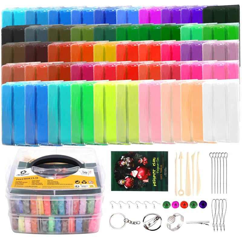 【GIFT Set】Artecho Polymer Clay, Modeling Kit with Clay Sculpting Tools and Accessories for DIY Crafts, Jewelry Design, and Art Sculpture