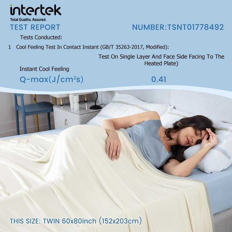 Summer Cooling Blanket, 1 Count Cold Air Conditioning Nylon Blanket, Lightweight Breathable Soft Cooling Smooth Blankets for Sleeping, Cozy Room Accessories, Mother'S Day Gifts, Machine Washable Blanket, Soft Fleece Blanket, Cozy Throw Blanket
