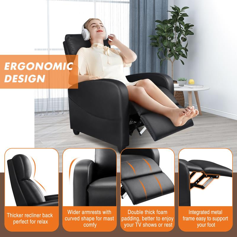 【Back to School】Sweetfurniture Massage Recliner Chair for Living Room, Massage Recliner Chair Theater Chairs Adjustable Modern Reclining Chair with Padded Seat Backrest