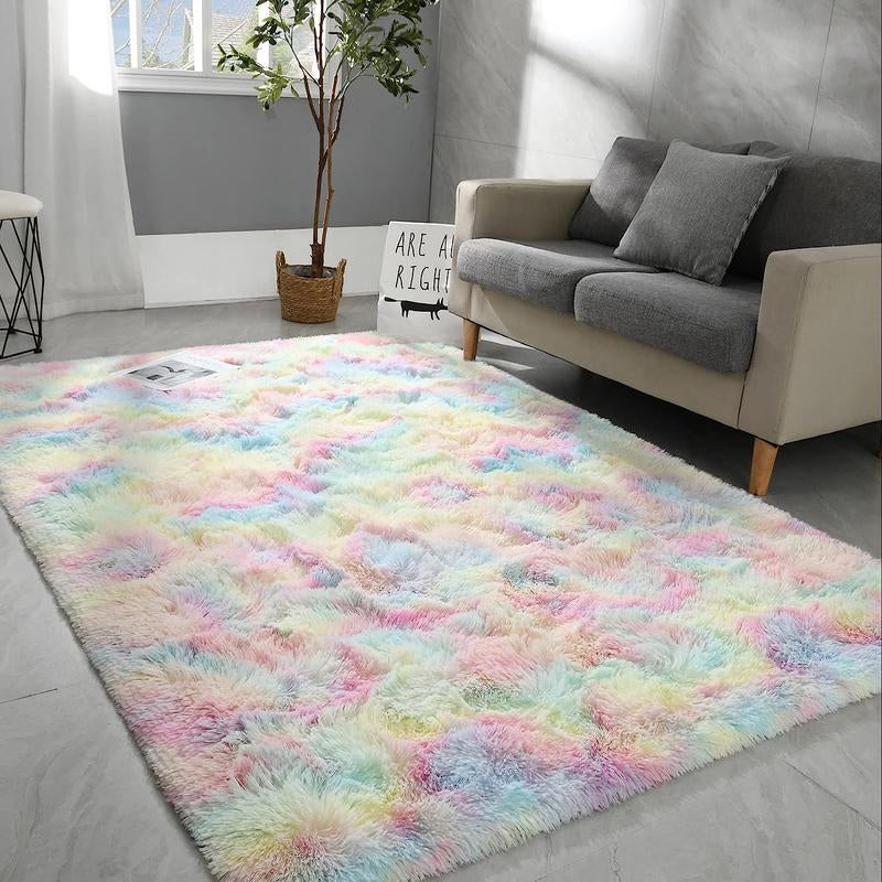 Plush Floor Mat Decorative Area Rug, Modern Floor Carpet for Living Room Bedroom Home Decor, Room Decor