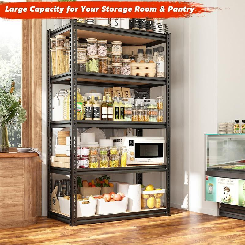 Raybee Furniture Garage Shelving Storage Shelves 5 Tier Metal Storage Shelving Unit Adjustable Garage Shelf Storage for Craft Warehouse Pantry Basement Kitchen Cabinet Organizers Organiser Racks