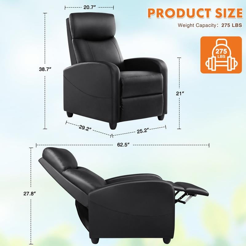 【Back to School】Sweetfurniture Massage Recliner Chair for Living Room, Massage Recliner Chair Theater Chairs Adjustable Modern Reclining Chair with Padded Seat Backrest