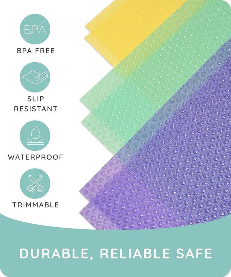 July Home Refrigerator Shelf Liners – 12-Pack, 17.7"X11.4", Washable, Non-Slip Fridge Mats for Fruit, Vegetables & Spills, Waterproof & Easy to Clean