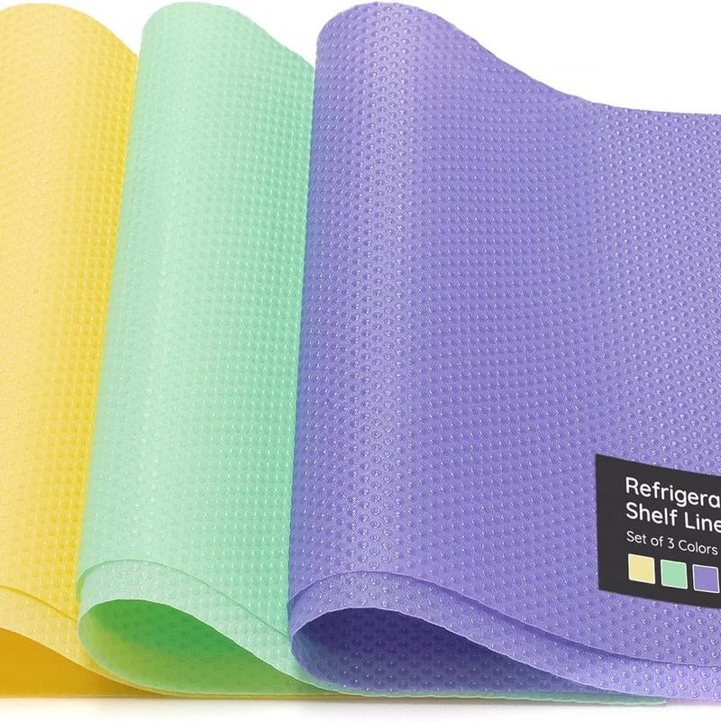 July Home Refrigerator Shelf Liners – 12-Pack, 17.7"X11.4", Washable, Non-Slip Fridge Mats for Fruit, Vegetables & Spills, Waterproof & Easy to Clean