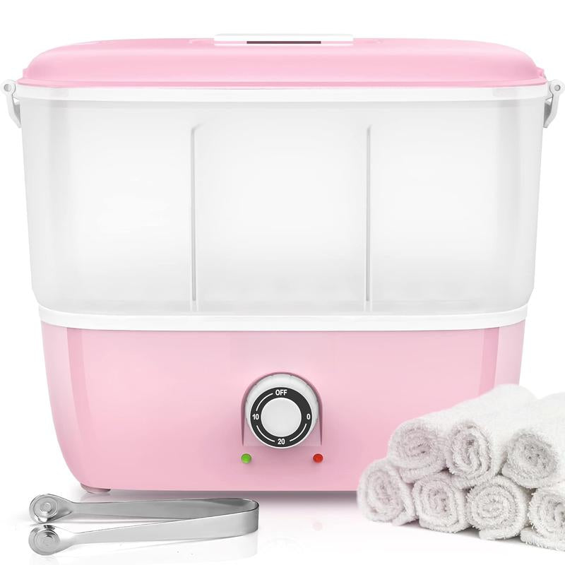 Hot Towel Steamer for Facials, Hot Towel Warmer Quickly Heats up in 5 Minutes, Portable Towel Machine Fits 16 Mini Towels, Salon Equipment Towel Warmer for Facials, , Massage, Pink Shower Home Goods