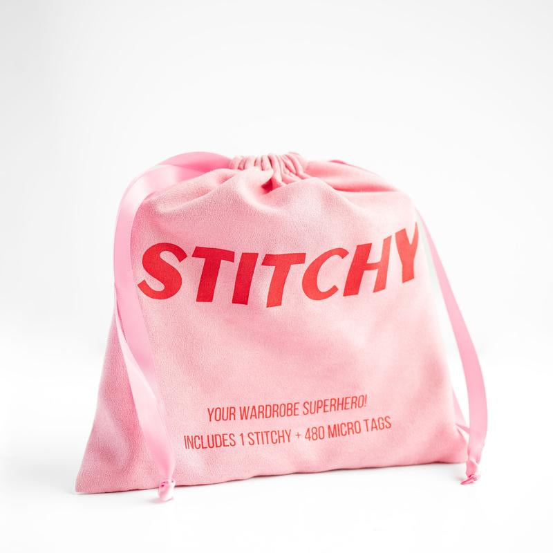 Stitchy 2.0 - Alter Your Clothing Instantly - 1 Red and Pink Stitchy with 1000 Micro Stitches - At-Home Alterations - Wardrobe Assistant