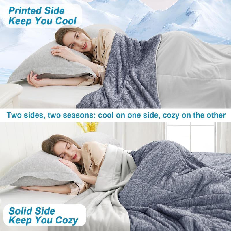 All Season Cooling Warm Blanket, 500Gsm Soft Cloud-Like Lightweight Breathable Skin-Friendly Summer Blanket, Reversible Cooling Blanket for Sleeping, Great Decor for Couch Bed Sofa Home Car, Mother'S Day Gifts, Bedroom Accessories, Fathers Day Gift