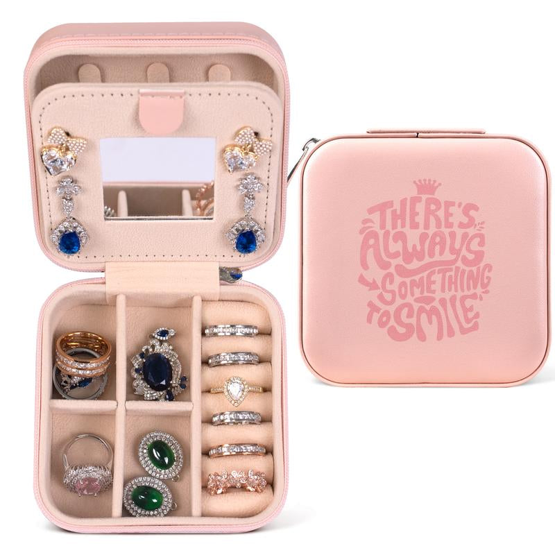 MEESOO Personalised Love Words Jewelry Box Birthday Gifts for Mom for Women Ring Holder Earring Storage Box Travel Jewelry Case