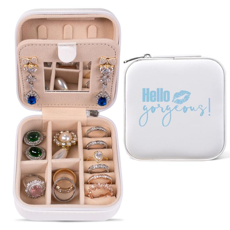 MEESOO Personalised Love Words Jewelry Box Birthday Gifts for Mom for Women Ring Holder Earring Storage Box Travel Jewelry Case