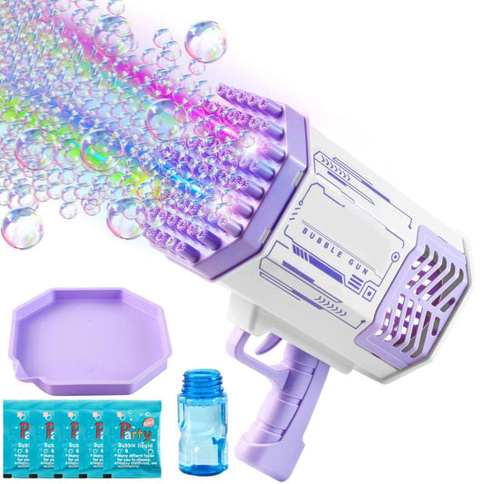 Bubble Machine Bubble Blaster Toys for Kids Bubble Maker with 69 Holes and Colorful Lights