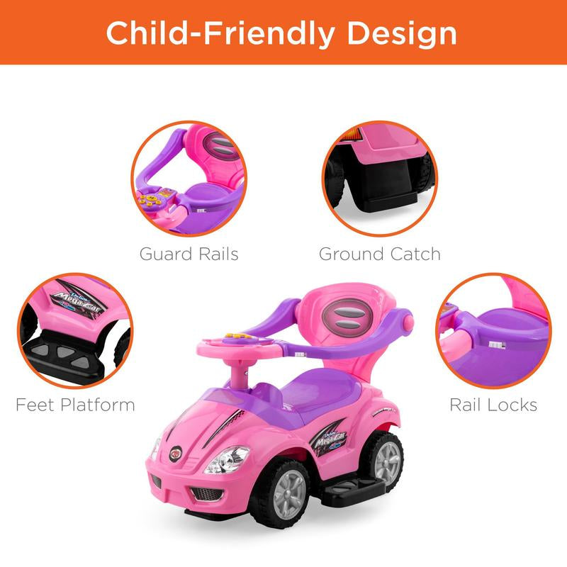 Best Choice Products 3-In-1 Kids Push and Pedal Toddler Ride on Wagon Play Toy Stroller W/ Sounds, Handle, Horn