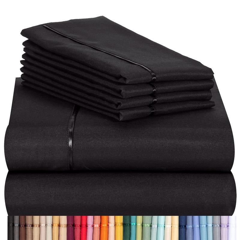 Luxclub 4 PC Sheet Set 18" Deep Pockets Eco Friendly Wrinkle Free Silky Soft Microfiber Hotel Bedding Comfortable Breathable