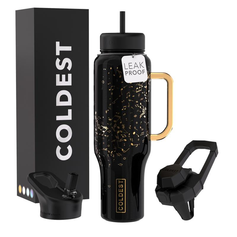 Coldest 46Oz 100% Leak Proof Insulated Tumbler with Lid & Straw (3 Lids) - Stainless Steel for Women & Men - Travel Containers, Chug & Drinkware